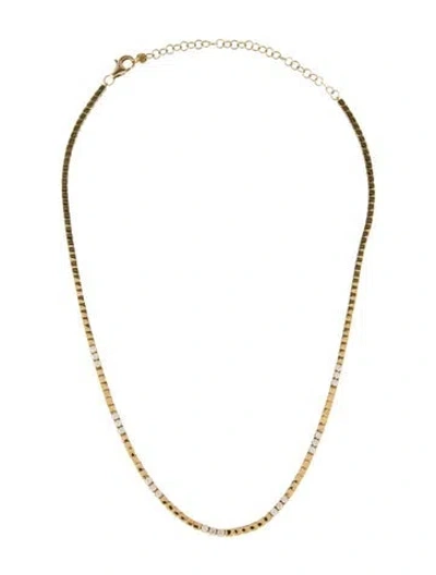 Pre-owned Necklace 14k Diamond Choker Chain , 17" In Multi