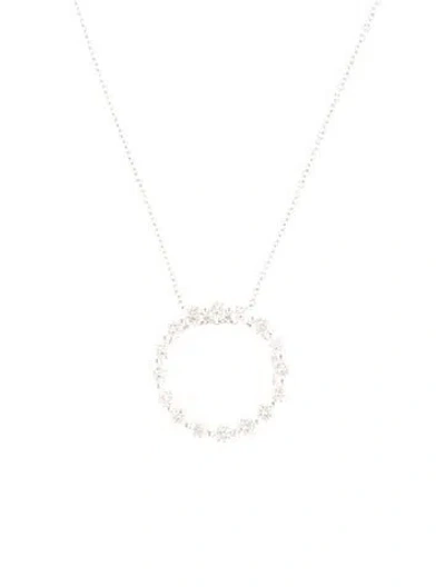 Pre-owned Necklace 14k Diamond Circle Pendant , 18" In Multi