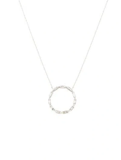 Pre-owned Necklace 14k Diamond Circle Pendant , 18" In Multi