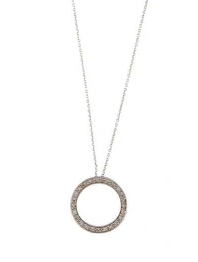 Pre-owned Necklace 14k Diamond Circle Pendant , 18" In Multi