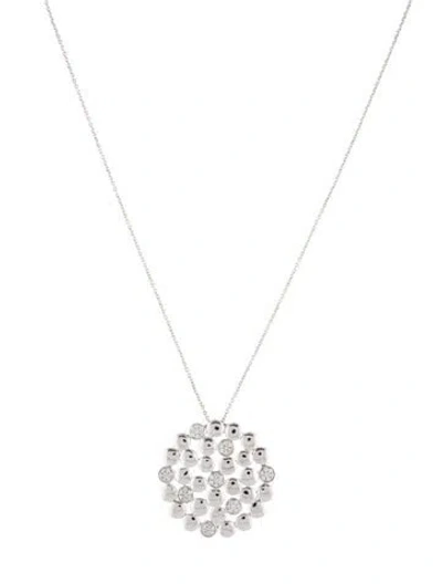Pre-owned Necklace 14k Diamond Circular Pendant , 17.5" In Multi