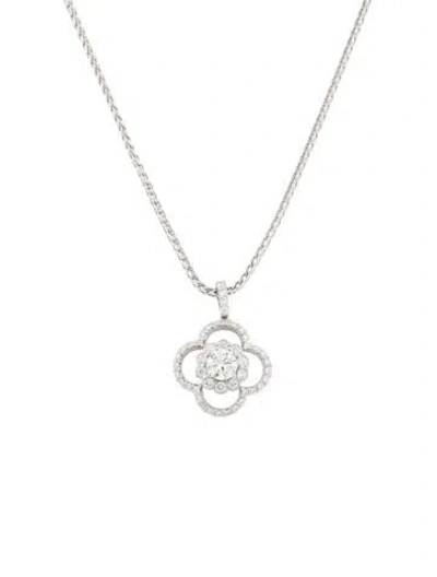 Pre-owned Necklace 14k Diamond Clover Pendant , 17.5" In Multi