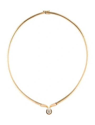 Pre-owned Necklace 14k Diamond Collar , 16.5" In Multi