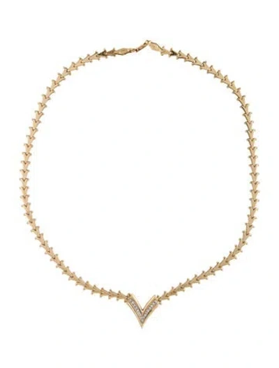 Pre-owned Necklace 14k Diamond Collar , 18" In Multi