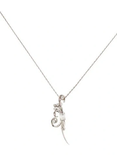 Pre-owned Necklace 14k Diamond Convertible Brooch Pendant  In Multi