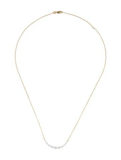 Pre-owned Necklace 14k Diamond Crescent Pendant , 18" In Multi