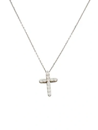Pre-owned Necklace 14k Diamond Cross Pendant , 16" In Multi