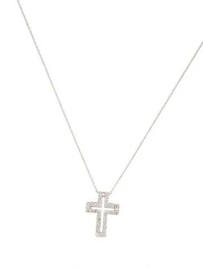 Pre-owned Necklace 14k Diamond Cross Pendant , 16" In Multi