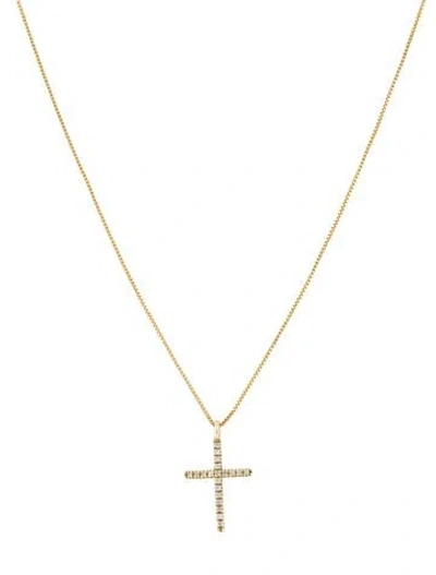 Pre-owned Necklace 14k Diamond Cross Pendant , 17.5" In Multi