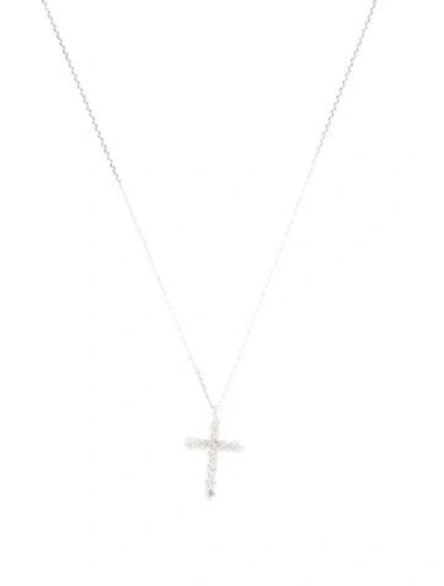Pre-owned Necklace 14k Diamond Cross Pendant , 17.75" In Multi