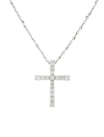 Pre-owned Necklace 14k Diamond Cross W/18k Chain , 19.5" In Multi