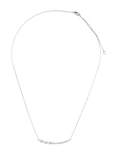Pre-owned Necklace 14k Diamond Curve Pendant , 18" In Multi