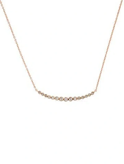 Pre-owned Necklace 14k Diamond Curved Bar , 16.75" In Multi