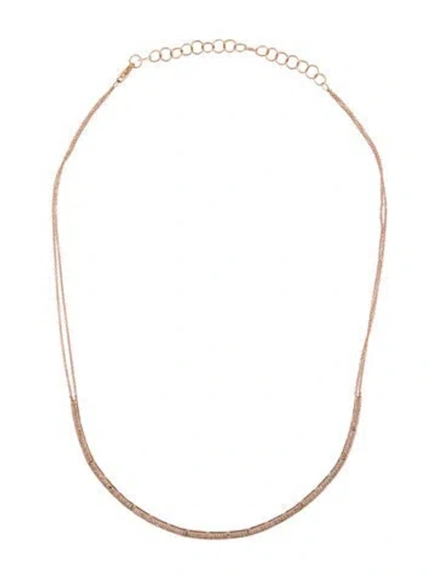 Pre-owned Necklace 14k Diamond Double Strand Choker , 15" In Multi