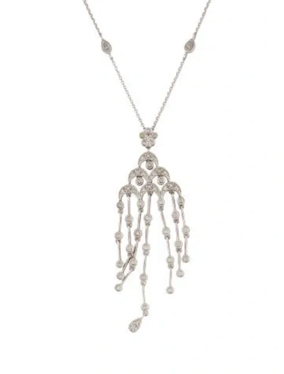 Pre-owned Necklace 14k Diamond Drop Pendant , 21" In Multi