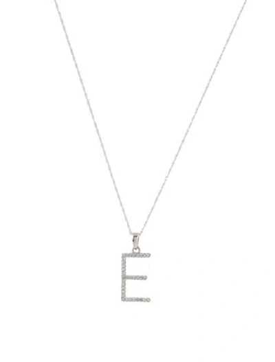 Pre-owned Necklace 14k Diamond 'e' Initial Pendant , 18" In Multi