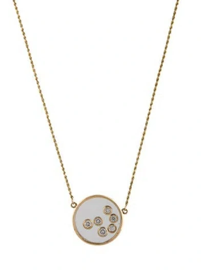 Pre-owned Necklace 14k Diamond Floating Diamond Pendant , 23", 23" In Multi