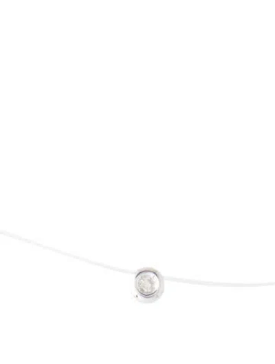 Pre-owned Necklace 14k Diamond Floating Pendant , 15.5" In Multi