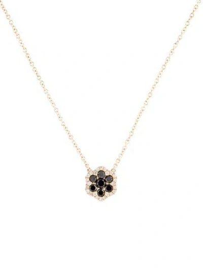 Pre-owned Necklace 14k Diamond Flower Pendant , 16" In Multi