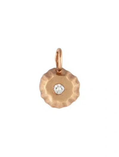 Pre-owned Necklace 14k Diamond Fluted Charm In Multi