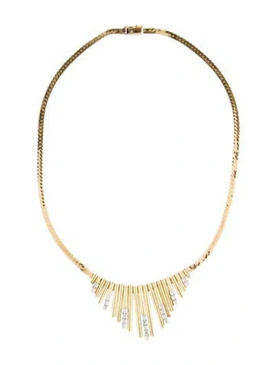 Pre-owned Necklace 14k Diamond Fringe , 15.5" In Multi