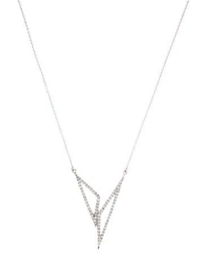 Pre-owned Necklace 14k Diamond Geometric Pendant , 17.5" In Multi