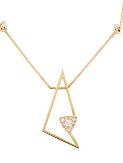 Pre-owned Necklace 14k Diamond Geometric Pendant , 33" In Multi