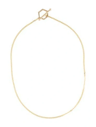 Pre-owned Necklace 14k Diamond Geometric Toggle , 16" In Multi