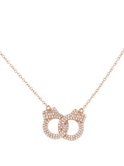 Pre-owned Necklace 14k Diamond Handcuff Pendant , 17.75" In Multi