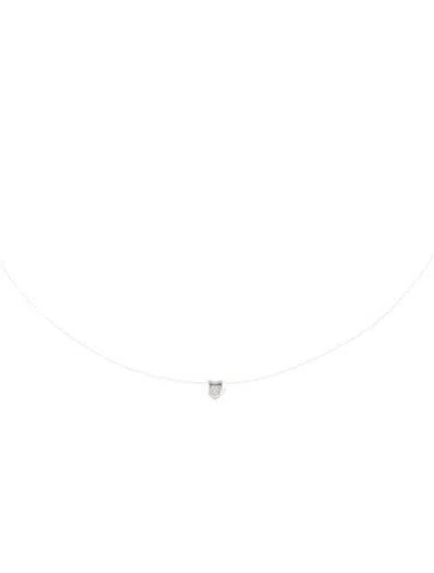 Pre-owned Necklace 14k Diamond Heart Floating Pendant , 15.5" In Multi