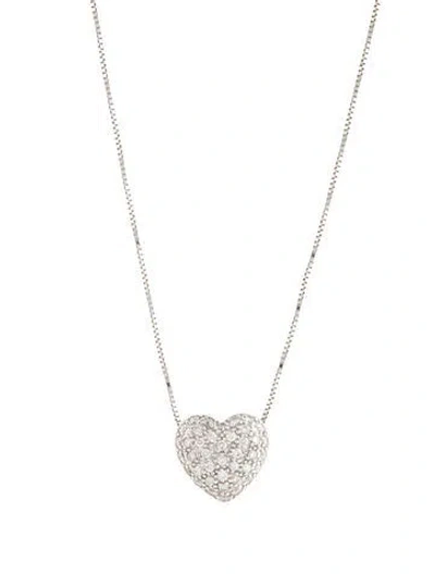 Pre-owned Necklace 14k Diamond Heart Pendant, 16" In Multi