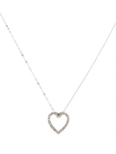 Pre-owned Necklace 14k Diamond Heart Pendant , 16" In Multi
