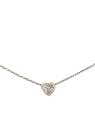 Pre-owned Necklace 14k Diamond Heart Pendant , 16" In Multi