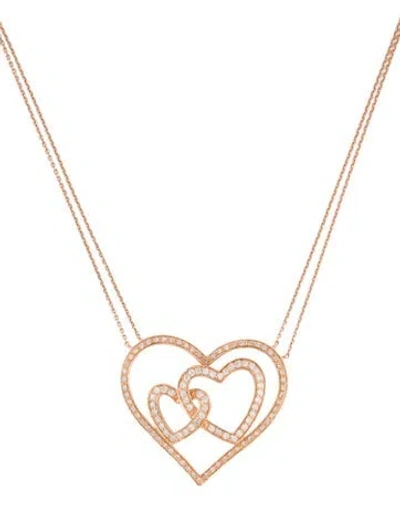 Pre-owned Necklace 14k Diamond Heart Pendant , 16" In Multi