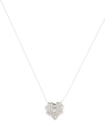 Pre-owned Necklace 14k Diamond Heart Pendant , 16" In Multi