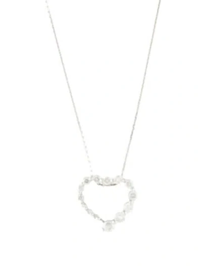 Pre-owned Necklace 14k Diamond Heart Pendant , 16" In Multi