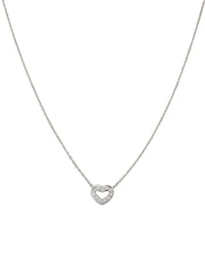 Pre-owned Necklace 14k Diamond Heart Pendant , 16.5" In Multi