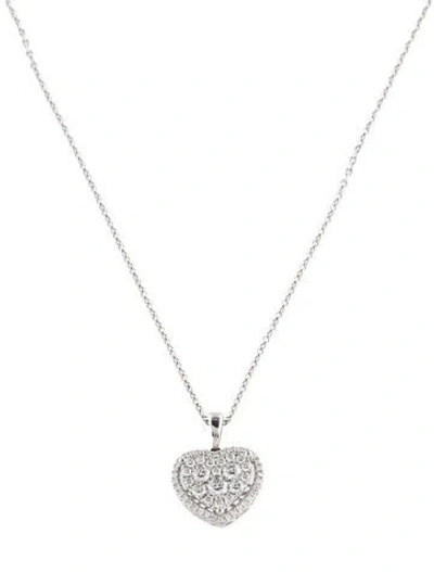 Pre-owned Necklace 14k Diamond Heart Pendant , 16.5" In Multi