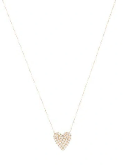 Pre-owned Necklace 14k Diamond Heart Pendant , 18" In Multi