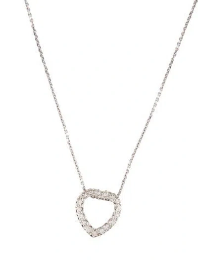 Pre-owned Necklace 14k Diamond Heart Pendant , 18" In Multi