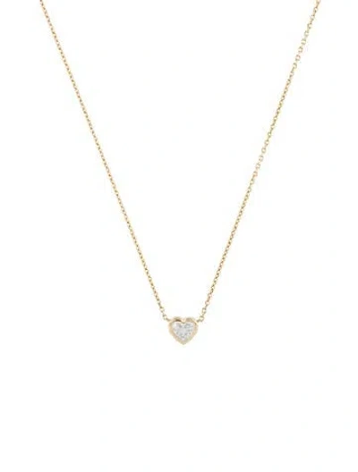 Pre-owned Necklace 14k Diamond Heart Pendant , 18" In Multi