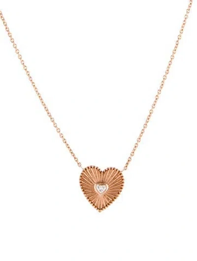 Pre-owned Necklace 14k Diamond Heart Pendant , 18" In Multi