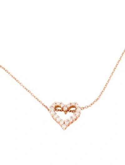 Pre-owned Necklace 14k Diamond Heart Pendant , 18" In Multi