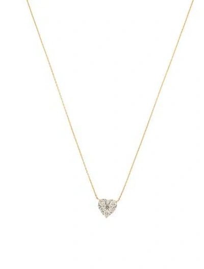 Pre-owned Necklace 14k Diamond Heart Pendant , 18" In Multi