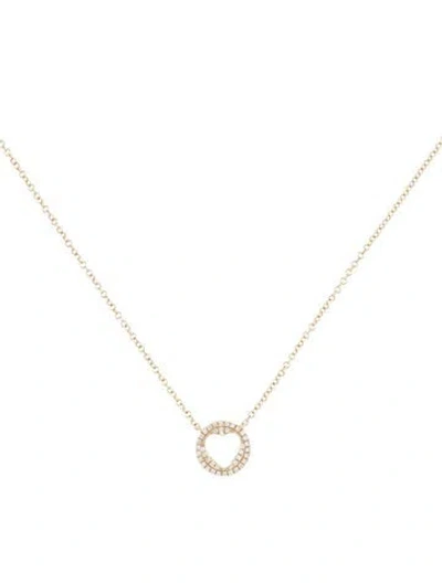 Pre-owned Necklace 14k Diamond Heart Pendant , 18.25" In Multi