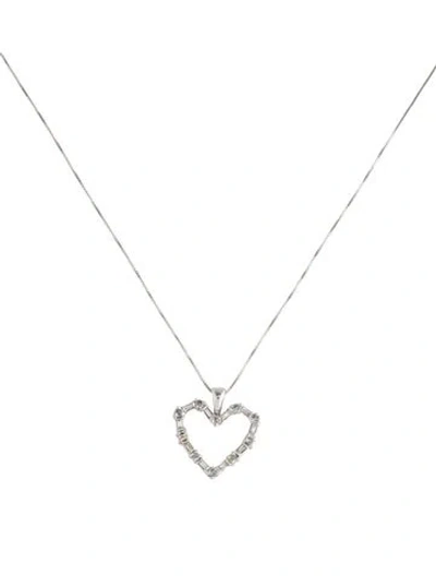 Pre-owned Necklace 14k Diamond Heart Pendant , 18.5" In Multi