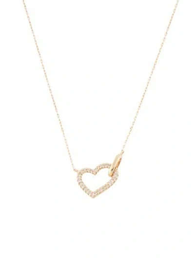 Pre-owned Necklace 14k Diamond Heart Pendant , 19.75" In Multi