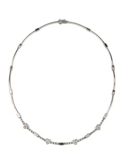 Pre-owned Necklace 14k Diamond Hearts Choker , 17" In Multi