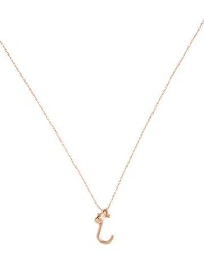 Pre-owned Necklace 14k Diamond Initial 'j' Pendant , 18.25" In Multi