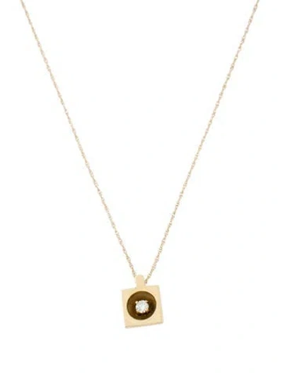 Pre-owned Necklace 14k Diamond Inset Pendant , 17.75" In Multi